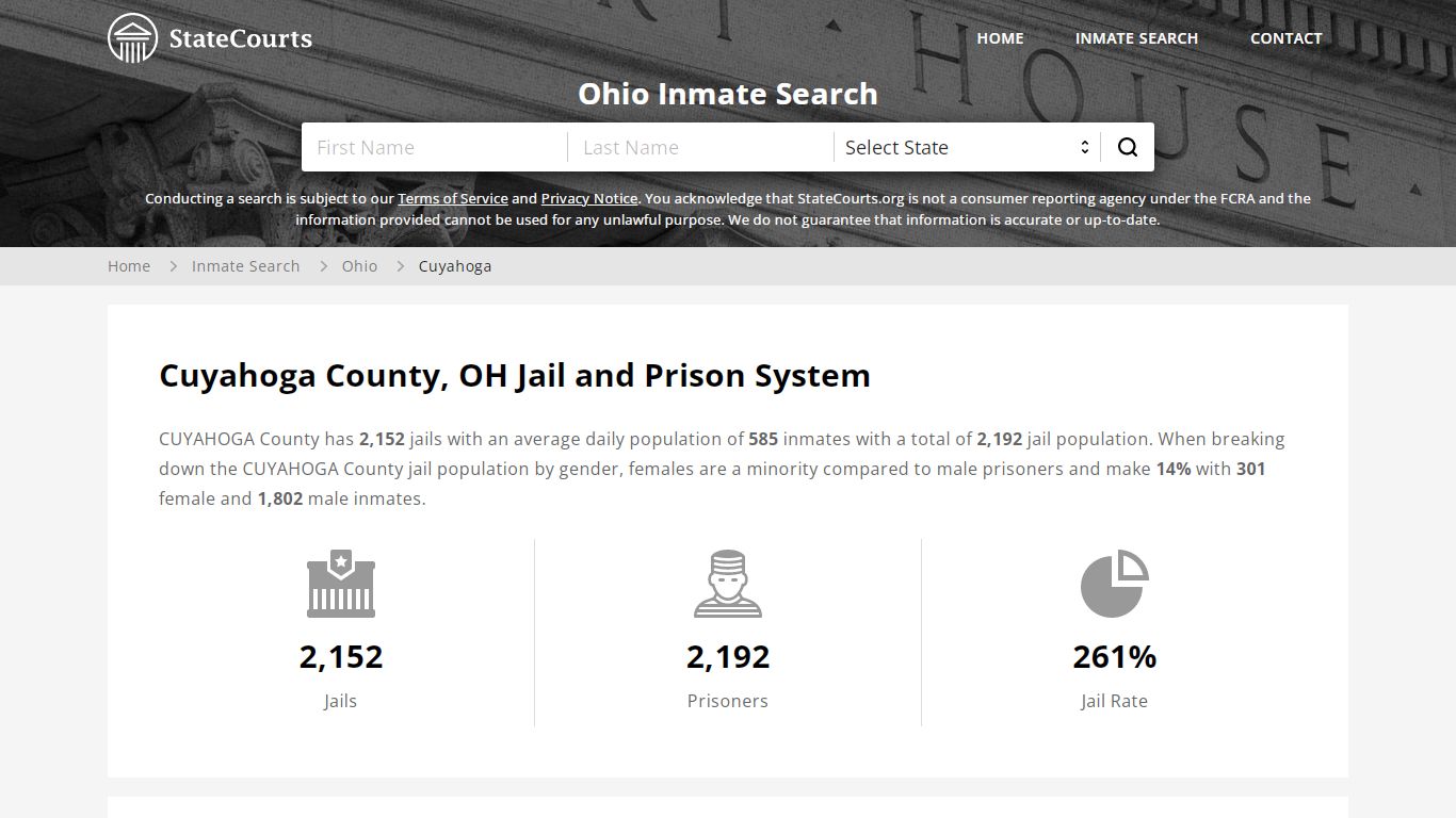 Cuyahoga County, OH Inmate Search - StateCourts